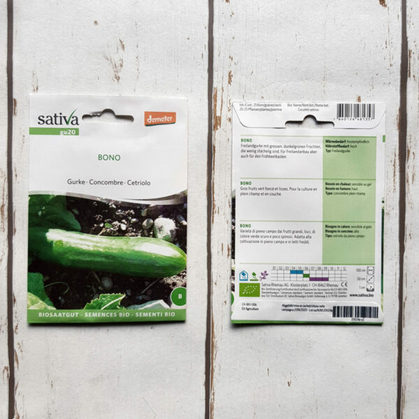 Gurke BONO - 1 Tüte Bio-Saatgut von Sativa – Bild 3
