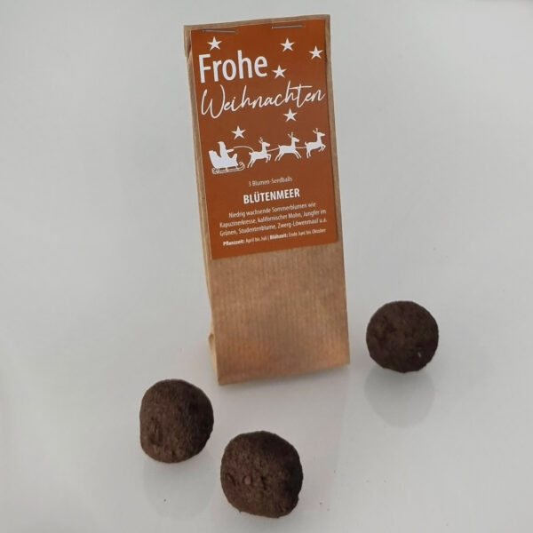 Seedballs Blumenmischungen in der Weihnachtsedition mit Weihnachtsgrüßen - Handgerollt von MISS GREENBALL