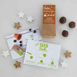 Seedballs Blumenmischungen in der Weihnachtsedition mit Weihnachtsgrüßen - Handgerollt von MISS GREENBALL