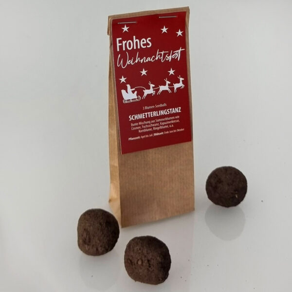 Seedballs Blumenmischungen in der Weihnachtsedition mit Weihnachtsgrüßen - Handgerollt von MISS GREENBALL