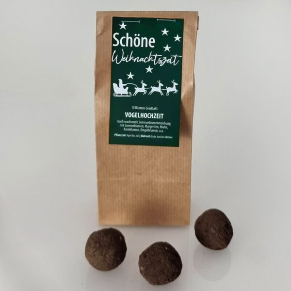 Seedballs Blumenmischungen in der Weihnachtsedition mit Weihnachtsgrüßen - Handgerollt von MISS GREENBALL