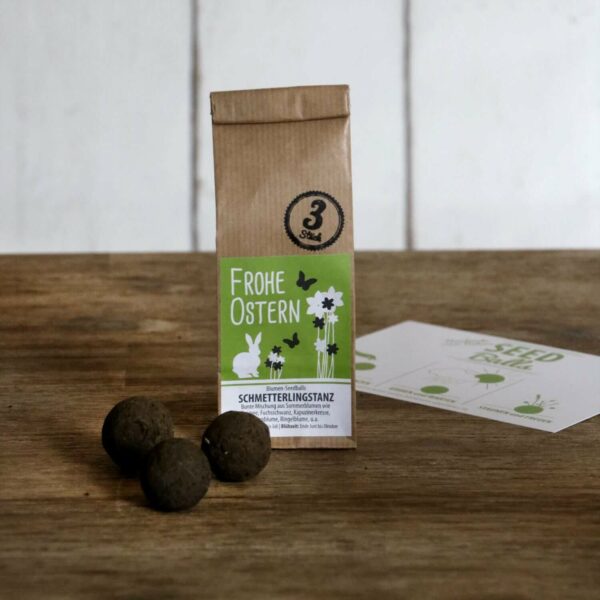 Oster-Edition 'Schmetterlingstanz' Seedballs "Frohe Ostern" – Bild 2