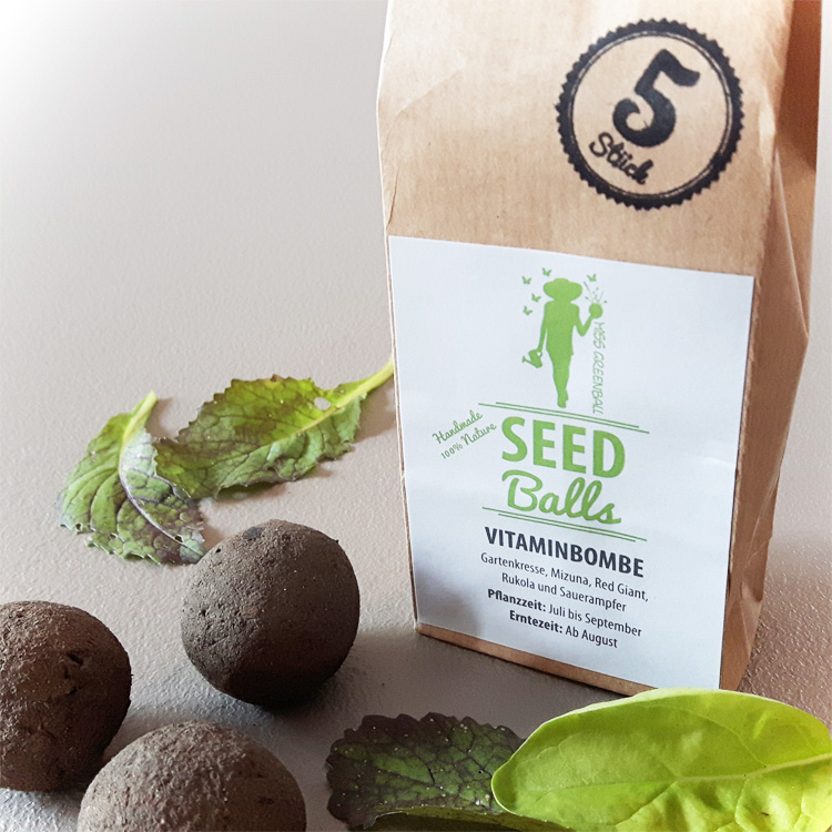 &amp;#39;Vitaminbombe&amp;#39; - Seedballs Herbst- &amp; Wintersalat - MISS GREENBALL