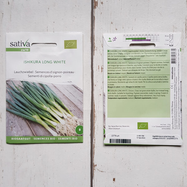 Lauchzwiebel ISHIKURA LONG WHITE Bio-Saatgut von Sativa