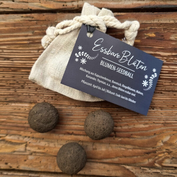 Seedball im Leinenbeutel, Geschenkidee, Gastgeschenk Hochzeit