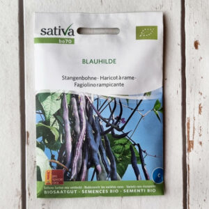 Bio-Saatgut Stangenbohne Blauhilde Sativa bei MISS GREENBALL