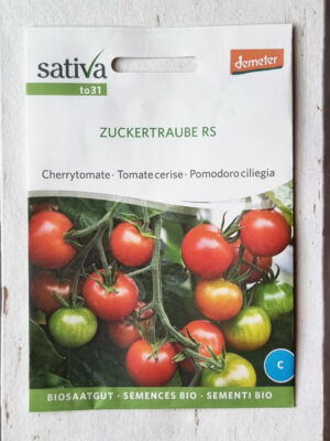 Bio-Saatgut Cherrytomate Zuckertraube Sativa bei MISS GREENBALL